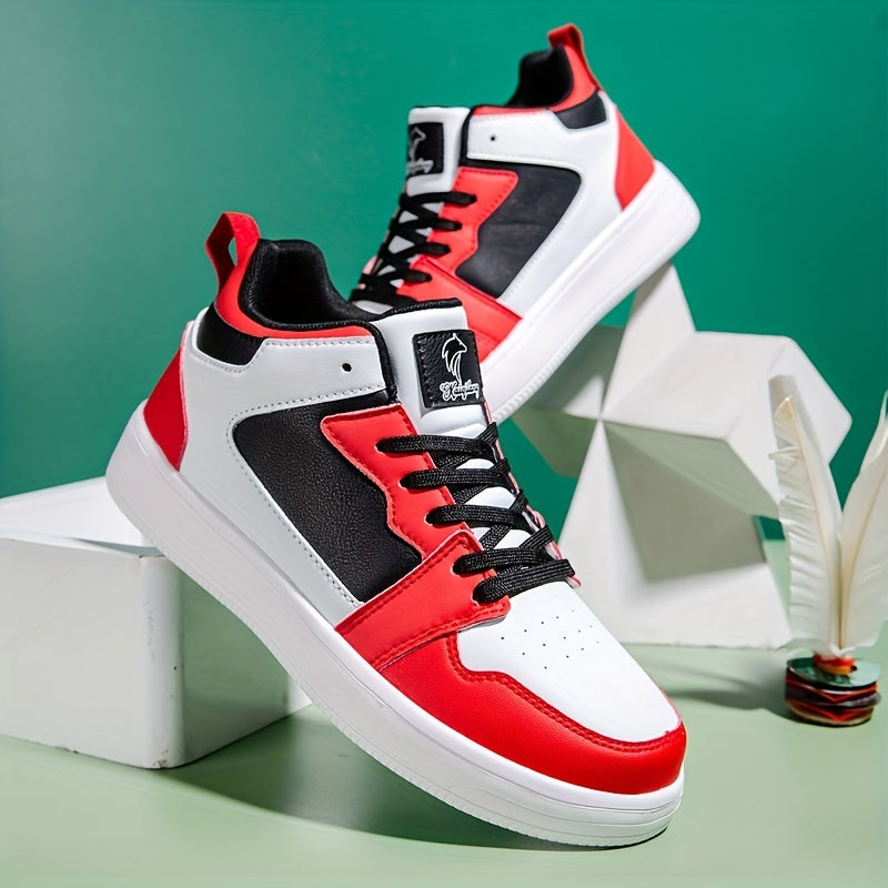 Men's Block Ankle Top Skate Shoes - Non Slip Casual Shoes