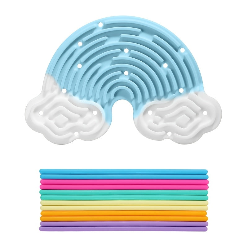 Silicone Fidget Toy Twist Sticks Reusable Activity Board for Focus & Creativity