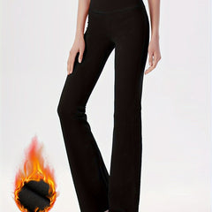 Warm Flared Yoga Pants High Stretch Sports Running Bell Bottom Pants
