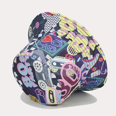 80s Printing Bucket Hat Double sided Sun Hat Unisex