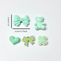 5pcs Bear & Bow Shoes Decoration Shoe Accessories Charms Birthday Gift