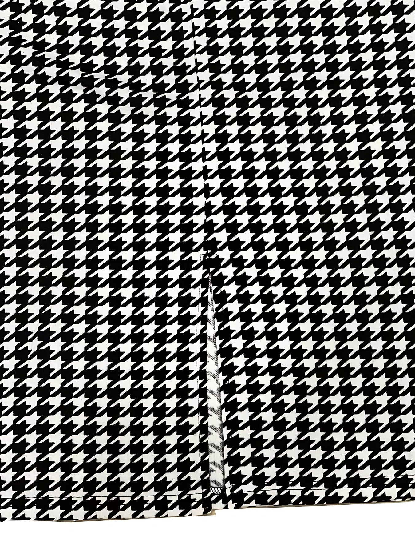 Houndstooth Print Split Skirt High Waist Bag Hip Women's Clothing