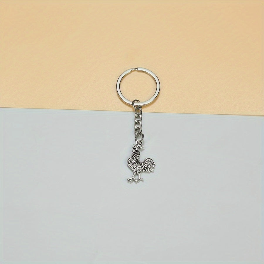 Retro Rooster Alloy Key Chain Pendant Bag Hanging Key Chain Ornament