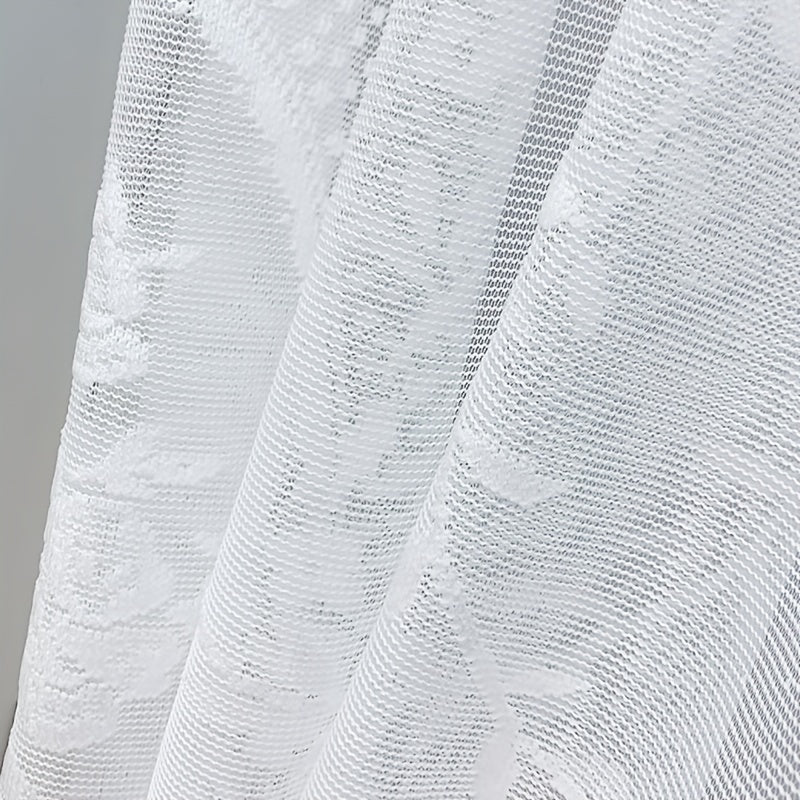 Garden Style Gauze Curtain for Kitchen Cabinet and Door Short Half Curtain