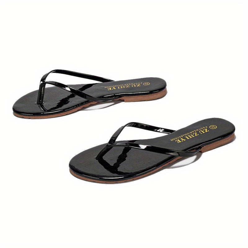 Women's Solid Flip Flops Lightweight Summer Slides