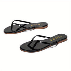 Women's Solid Flip Flops Lightweight Summer Slides