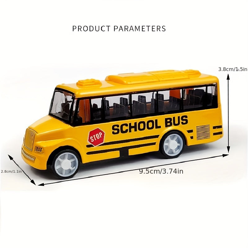 Metal School Bus Alloy Car Model Pull Back Toy Christmas Gift