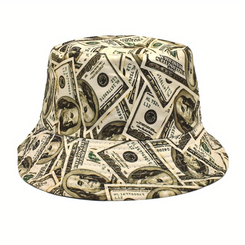 Dollars Print Bucket Hat Unisex Lightweight Sunscreen Basin Hat