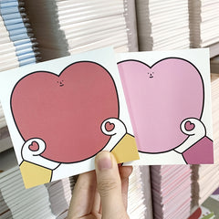 Girl Heart Cartoon Hand Love Toast Sticky Note Book