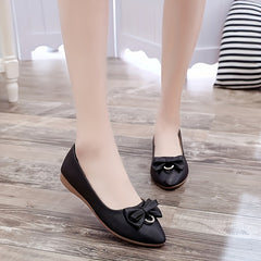 Women's Bowknot Flat Shoes Pointed Toe Slip On Ballet Flats