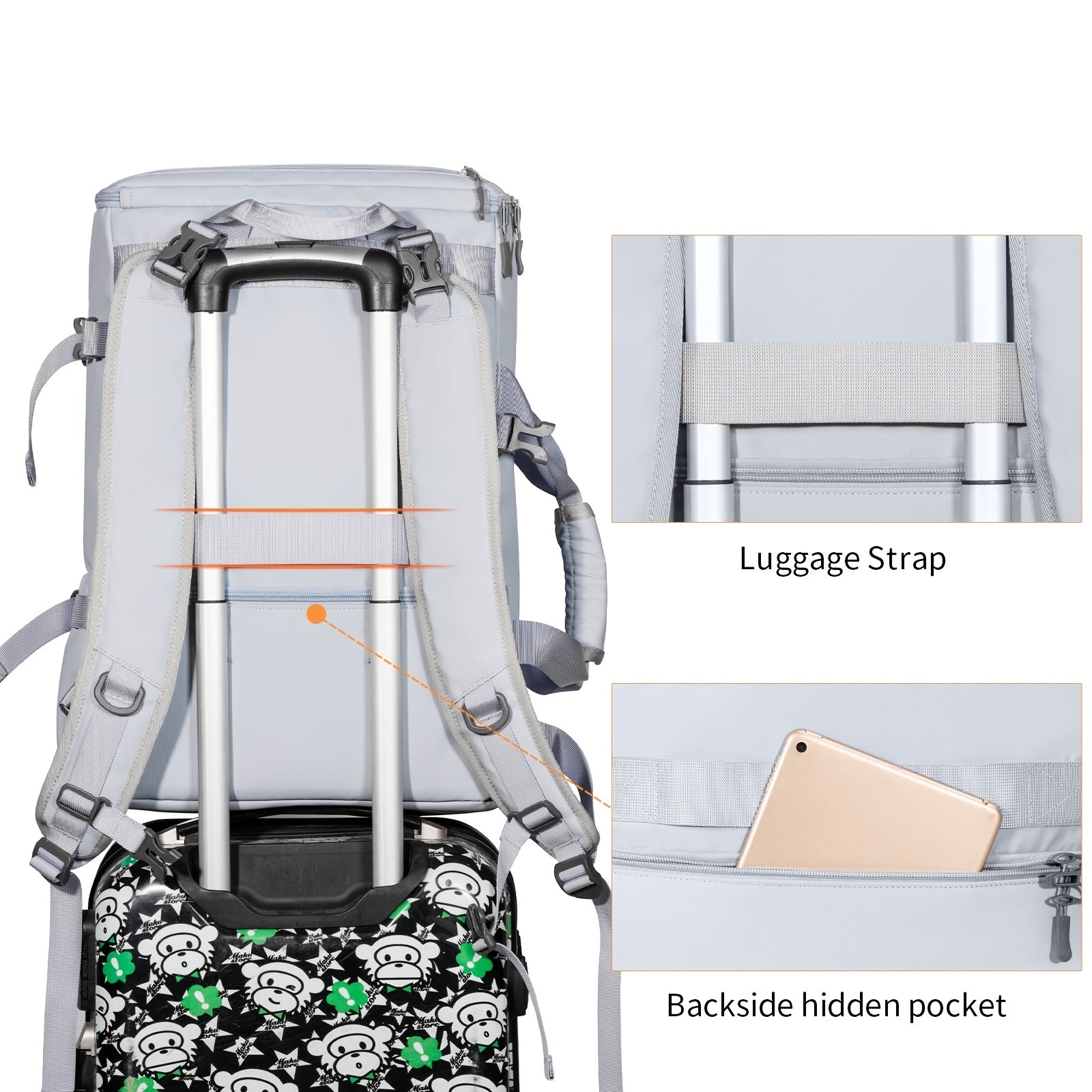 Large Travel Backpack For Men Women Hiking Waterproof Outdoor Rucksack Schoolbag