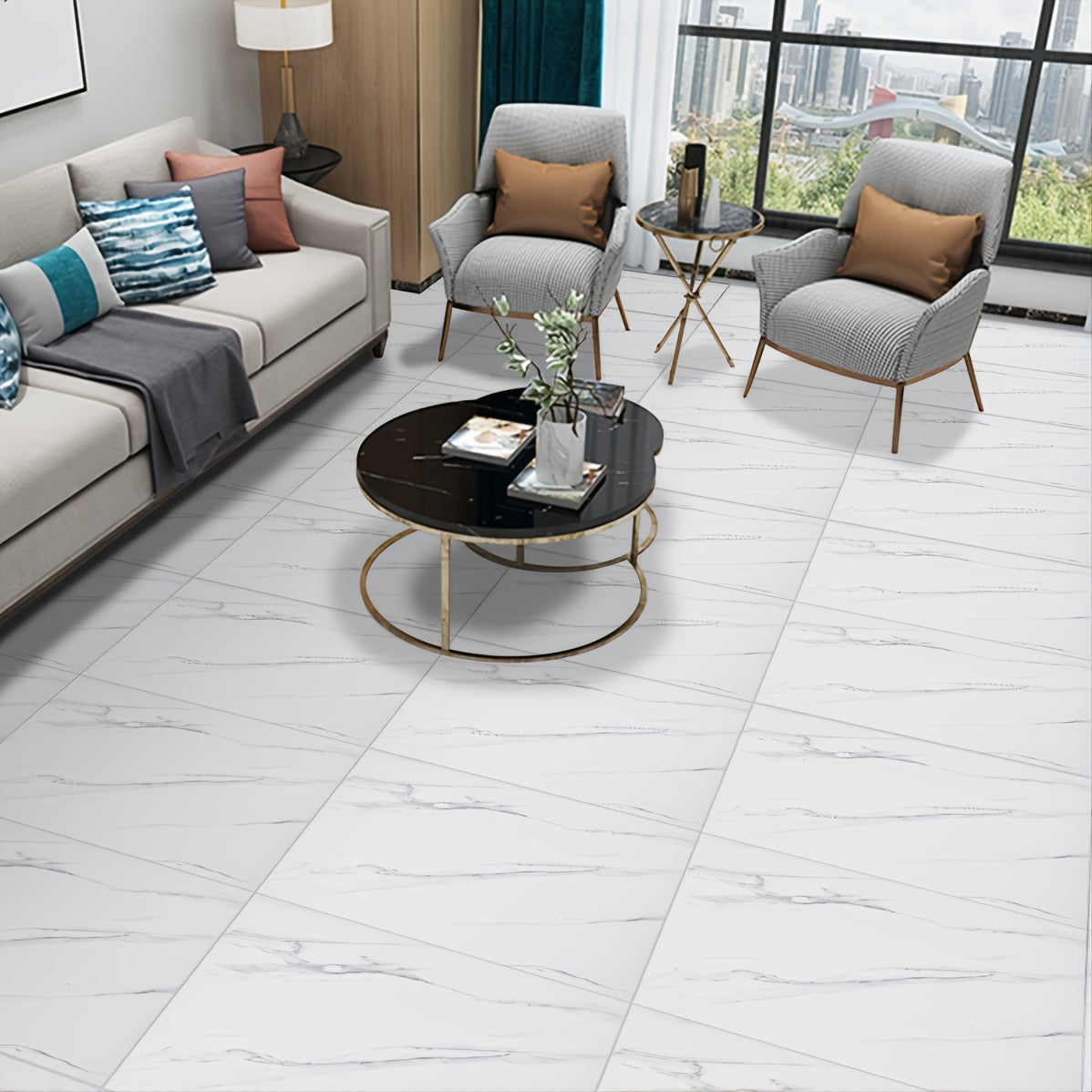 Waterproof Frosted Marble Sticker, Moisture-proof, 1pc