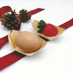 30pcs Disposable Wooden Boat Tray Festive Party Tableware