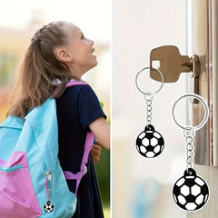 6pcs Football Keychain PVC Soft Rubber Soccer Ball Toy