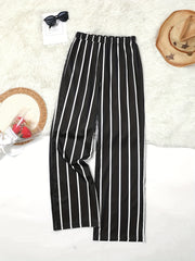 Striped Wide Leg High Waist Pants for Women