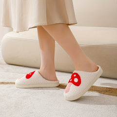 Women's Mushroom Pattern Slippers Plush Lined Shoes