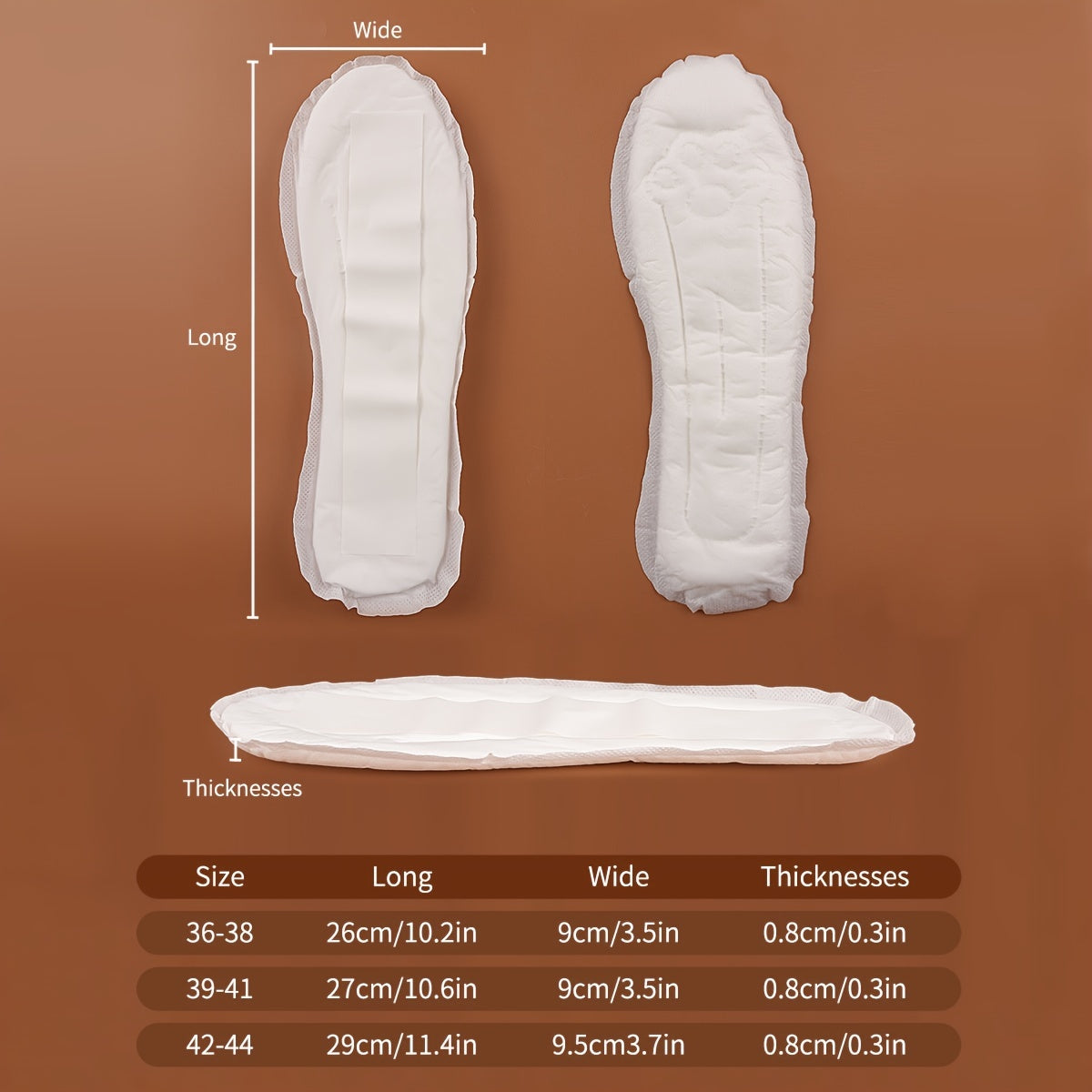 5 Pairs Disposable Insoles Breathable Unisex Hiking Running Sports Shoes