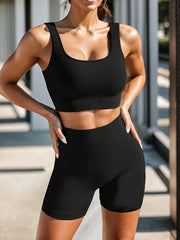 Yoga Sports Bra & Running Shorts Set Women's Activewear