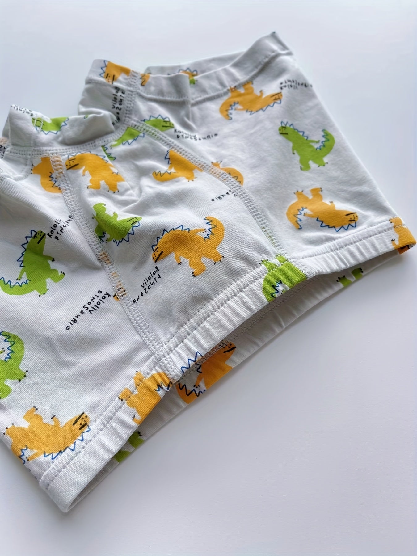 5pcs Cartoon Monster Print Boy's Boxer Briefs Elastic Waist Shorts
