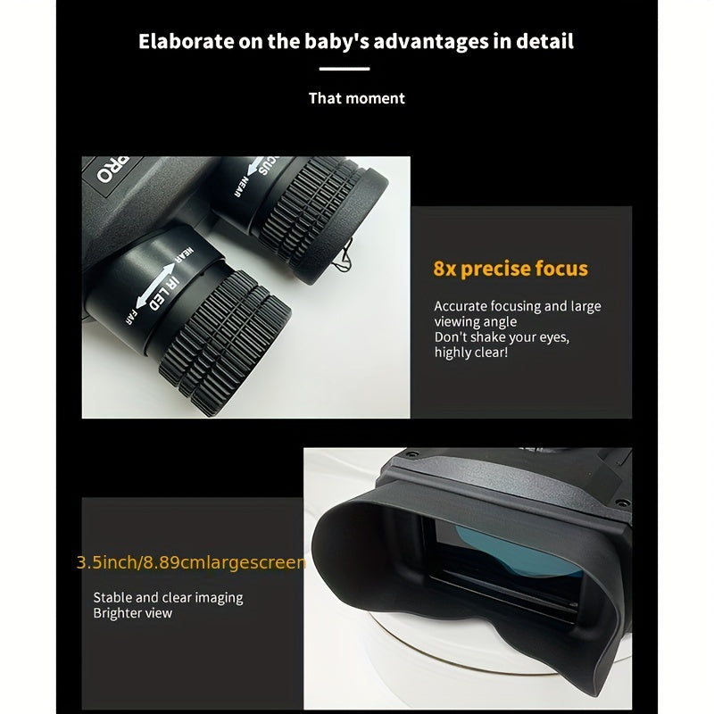 HD IR Night Vision Binoculars 8X Digital Zoom Low Light Night Vision