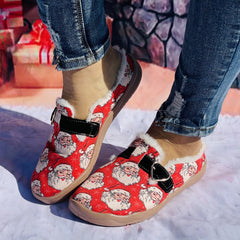 Winter Christmas Santa Claus Furry Slippers - Warm Walking Shoes