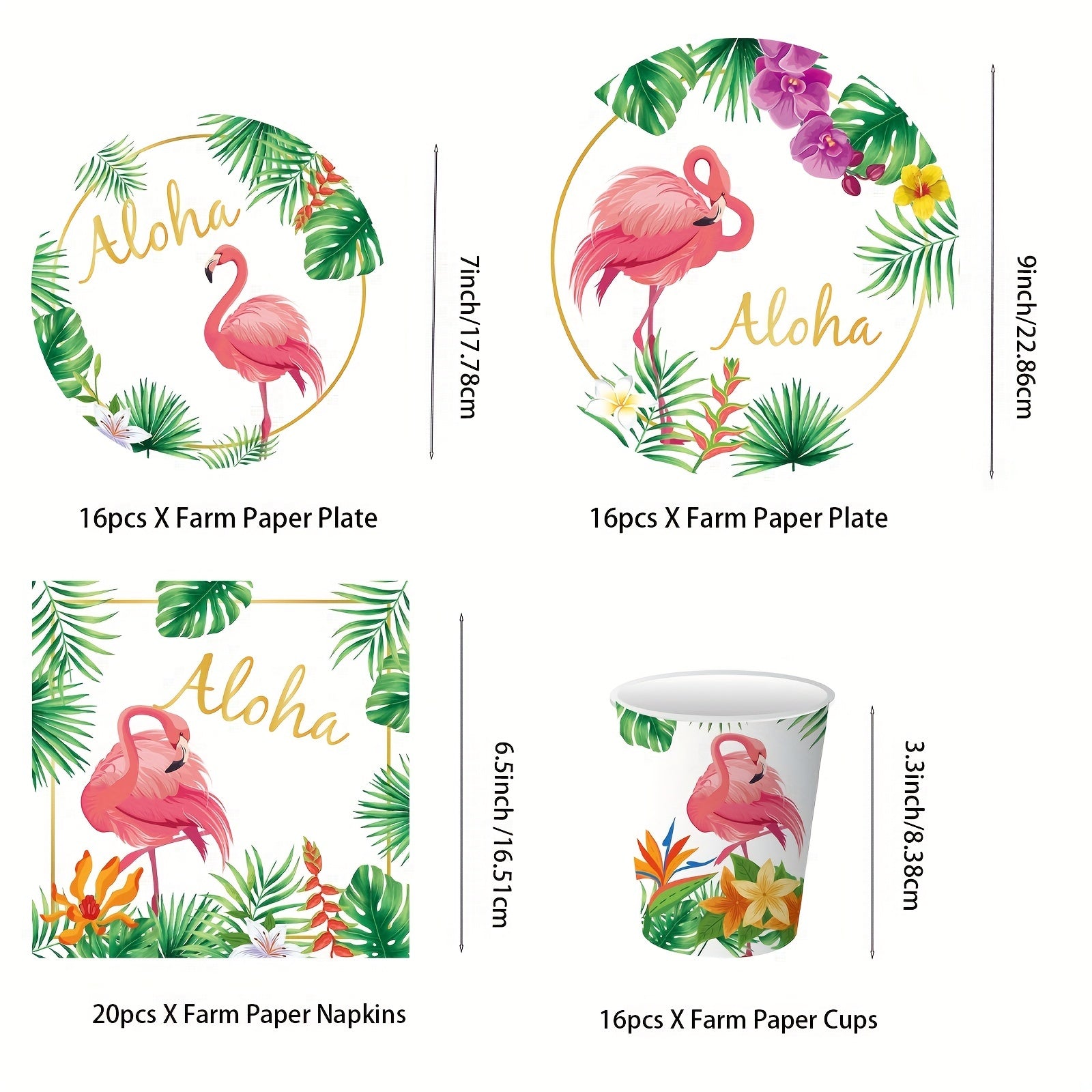 10pcs Flamingo Theme Party Decoration Set - Summer Party Supplies
