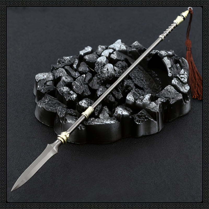 Mini Lance Halberd Spear Pendant Key Chain Weapon Model Toy Pendant