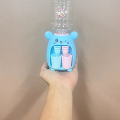 Kids Water Dispenser Bucket Cups Drinking Fountain Toy Pink