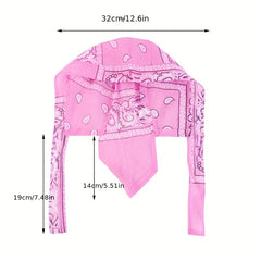 Durag Paisley Print Turban Lace Up Headscarf Hip Hop Headband Sports Hat