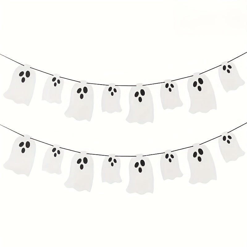 Halloween Hanging Ghost Flag Sparkling Party Banner Decoration