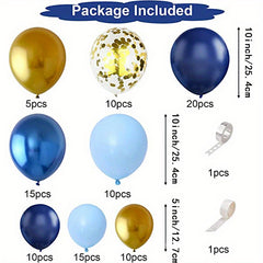 Navy Balloon Garland Arch Set Metallic Macaron Balloons Confetti