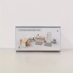 Wooden Furniture Set for Pretend Play - Kitchen, Bedroom & Bathroom Accessories