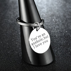 Stainless Steel Couple Keychain Men Women