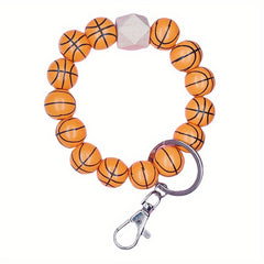Sports Beaded Keychain Bracelet Baseball Volleyball Basketball Soccer Ten