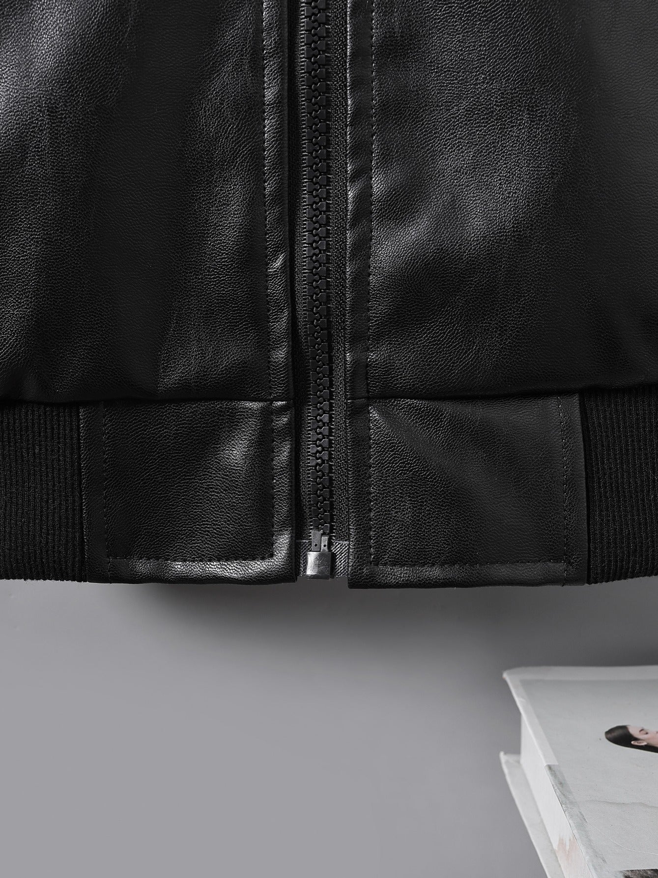Baby Boys PU Leather Fleece-Lined Jacket