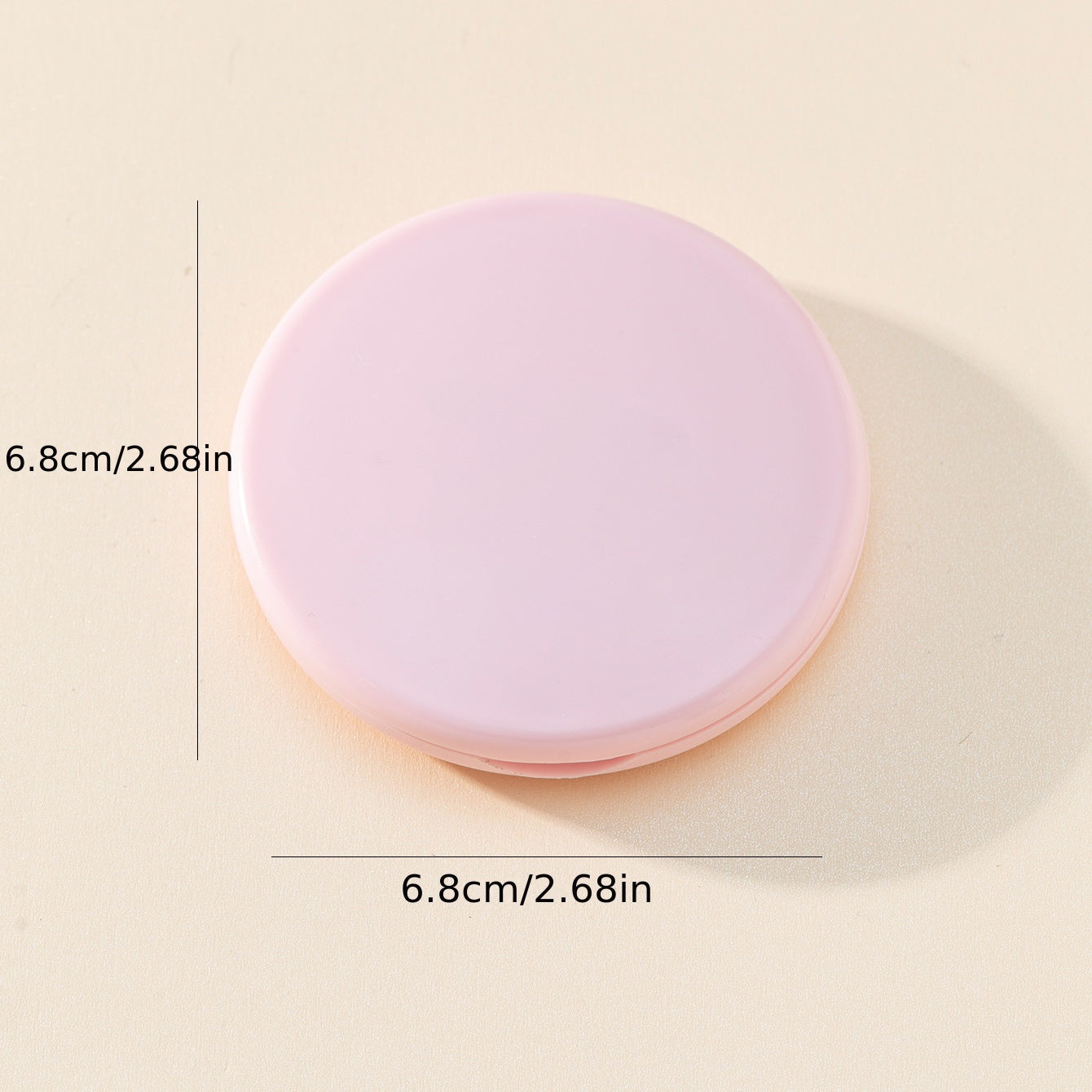 Pink Round Folding Compact Mirror Double Side Style Cosmetic Touch up Mirror