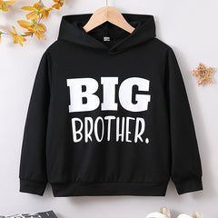 BIG BROTHER Letter Print Boys Casual Pullover Long Sleeve Hoodies