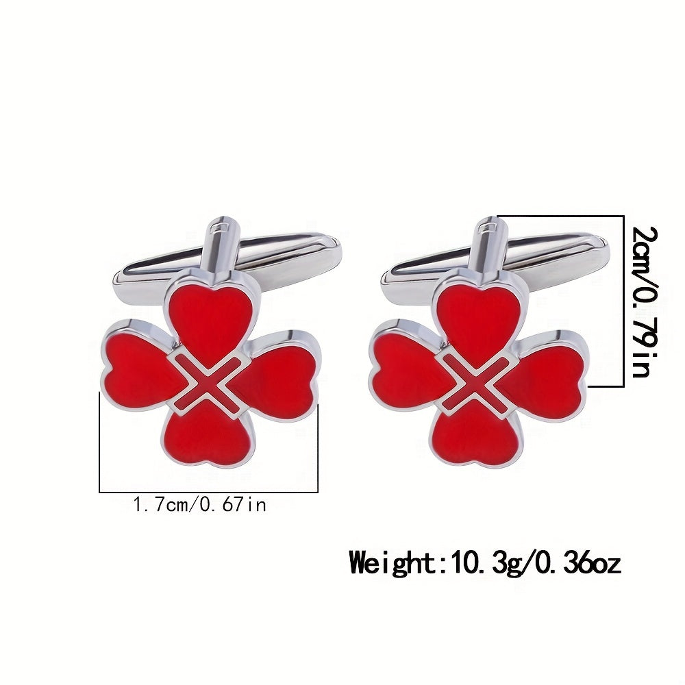 Four leaf Clover Button Cufflinks Shirt Sleeves Studs Accessories