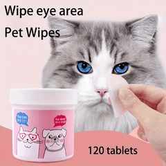 120 Tablets Pet Tear Marks Wipes for Cats and Dogs