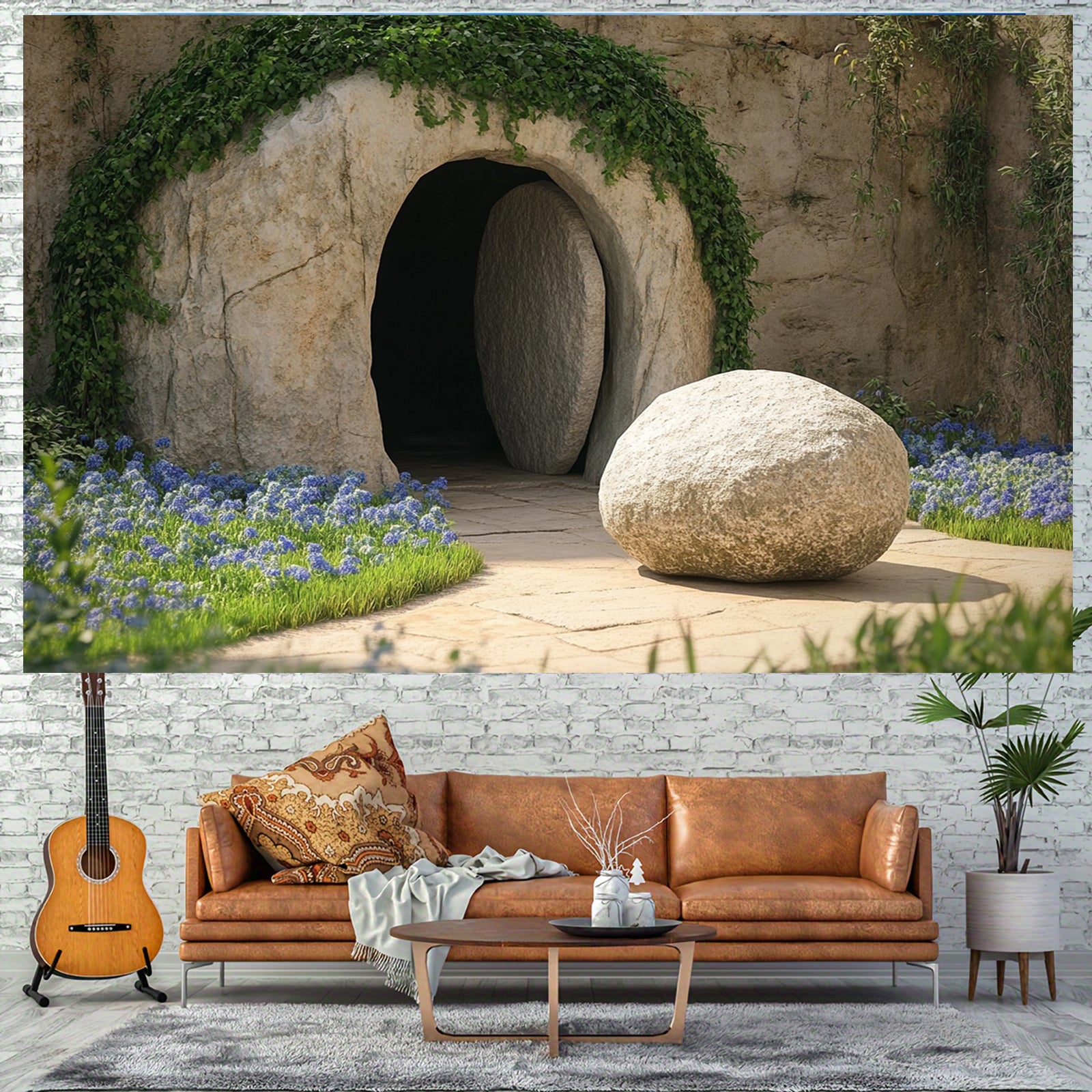 Polyester Jesus Tomb Backdrop for Christian Events