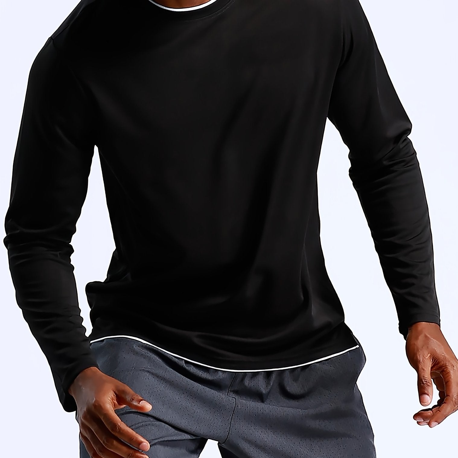 Men's Quick Drying Running T-shirt for Fall Winter Fitness