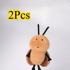 Plush Roach Dolls 2pcs Soft Brown Cockroach Decorations Fun Gift