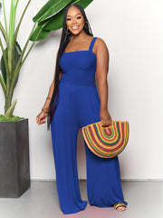 Sleeveless Wide Leg Jumpsuit Casual Suspender Jumpsuit
