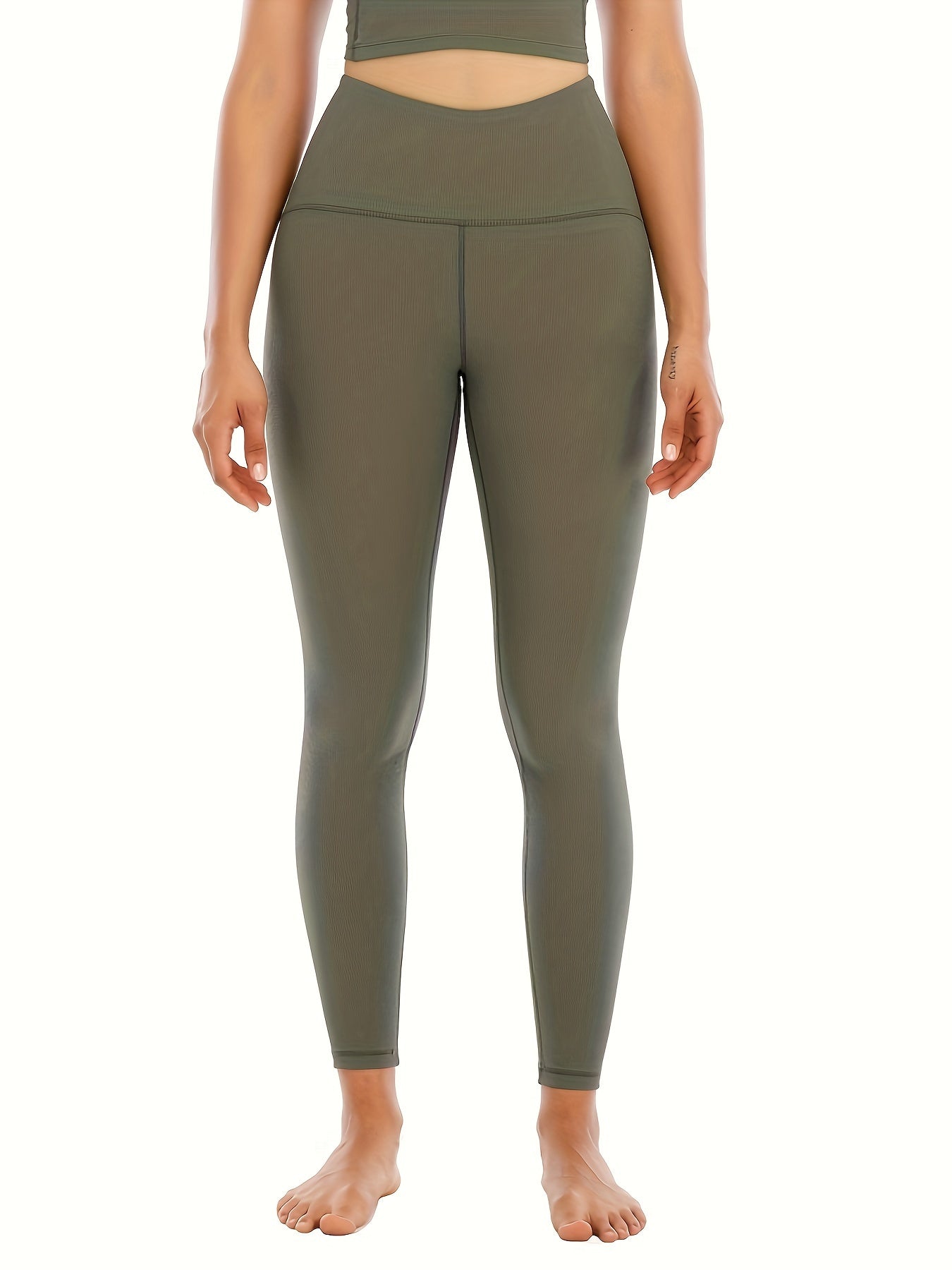 Ribbed Quick Drying Yoga Pants High Stretch Butt Lifting Leggings