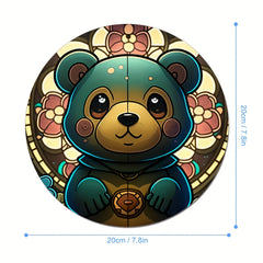 Bear Round Mouse Pad Small Size 7.87X7.87X0.1 Inch