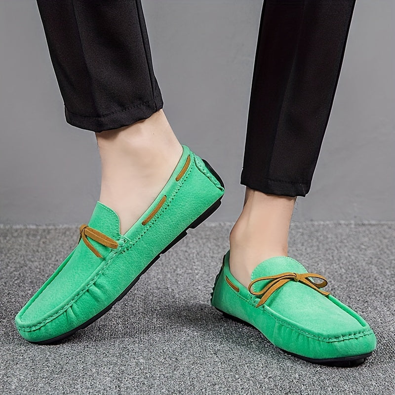 Men's Green Loafers Casual Breathable Slip On Shoes