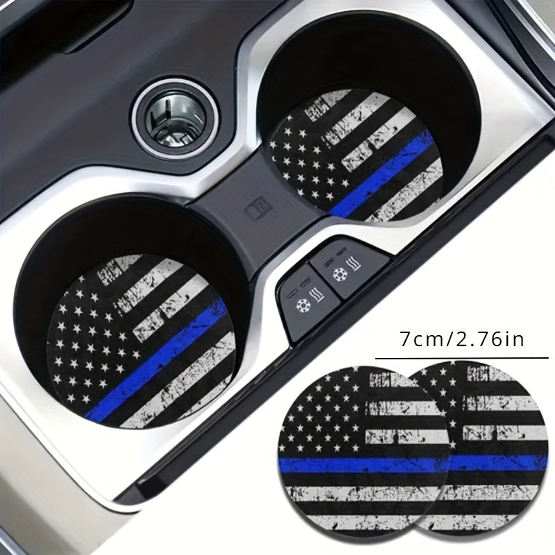 2pcs American Flag Cup Holder Car Coaster Accessory Gift Water Cup Mat
