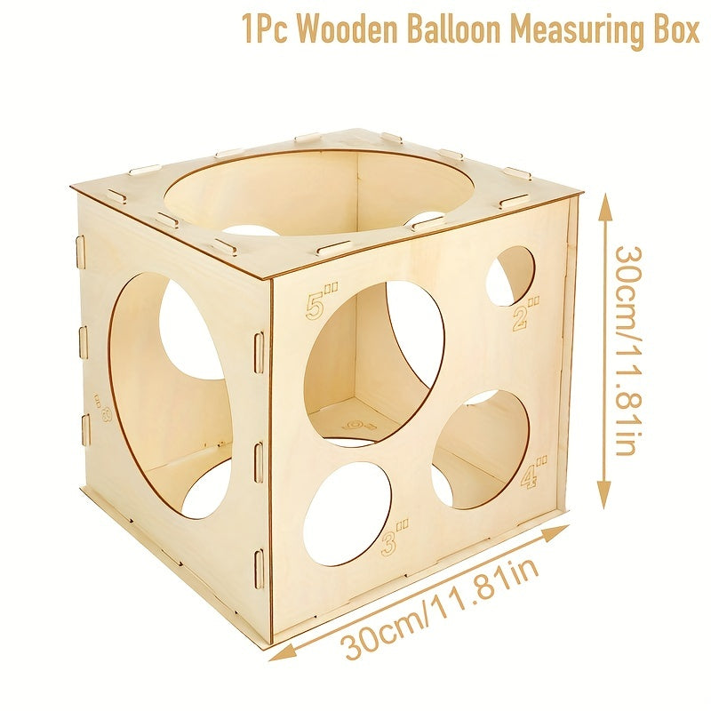 Wooden Balloon Sizer Cube Box Balloons Measuring Box For Birthday Party Balloon