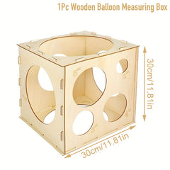 Wooden Balloon Sizer Cube Box Balloons Measuring Box For Birthday Party Balloon