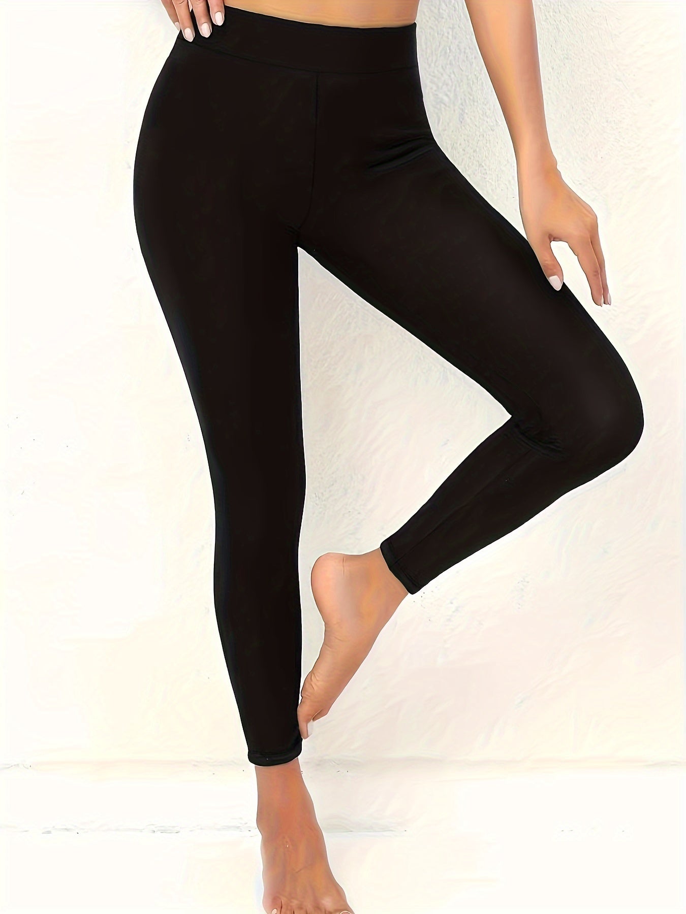 Solid Fleece Liner Stretch Skinny Leggings